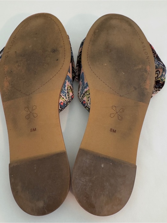 Caslon Bohemian Floral Bow Slide Sandals Sz 8